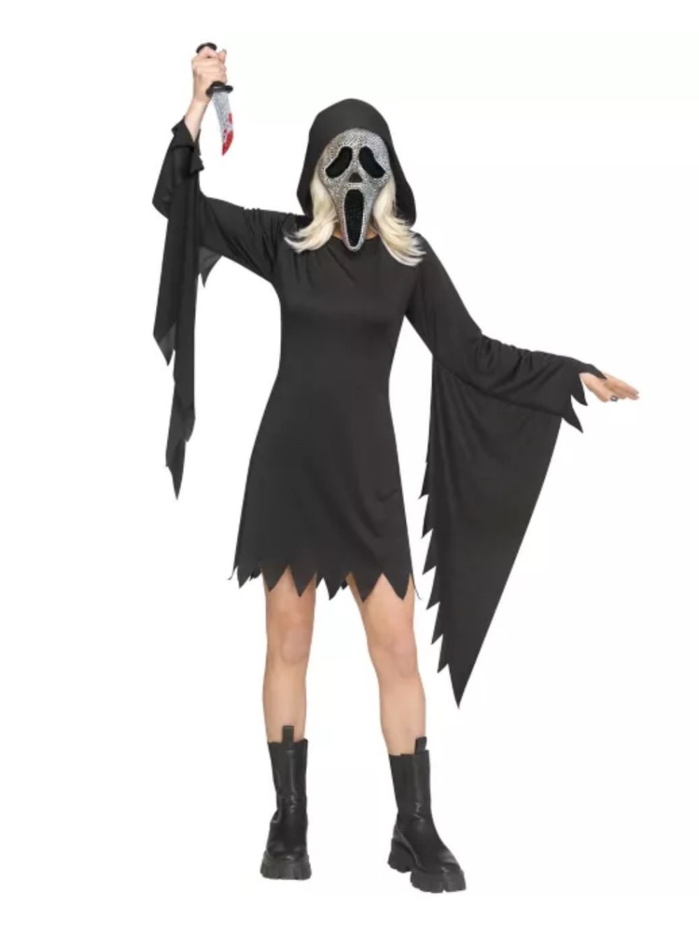 Women’s Bling Ghost Face Dress Costume